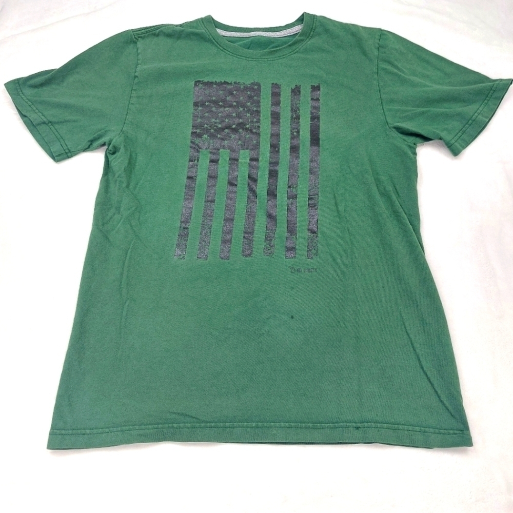 NIKE MENS GREEN AMERICAN FLAG REGULAR FIT SHORT SLEEVE CREW NECK T-SHIRT SZ S